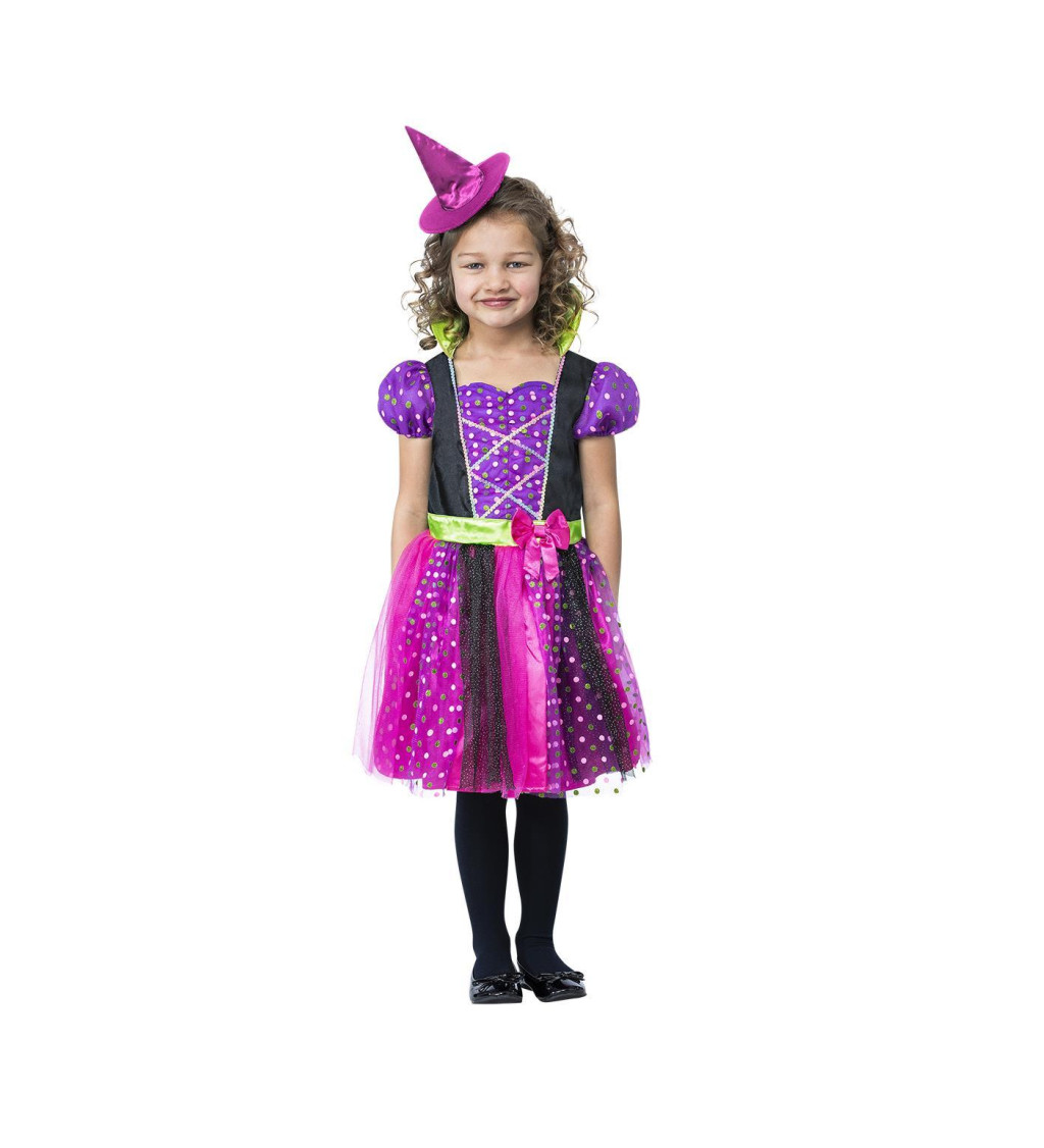 Dětský kostým - fialová čarodějka
