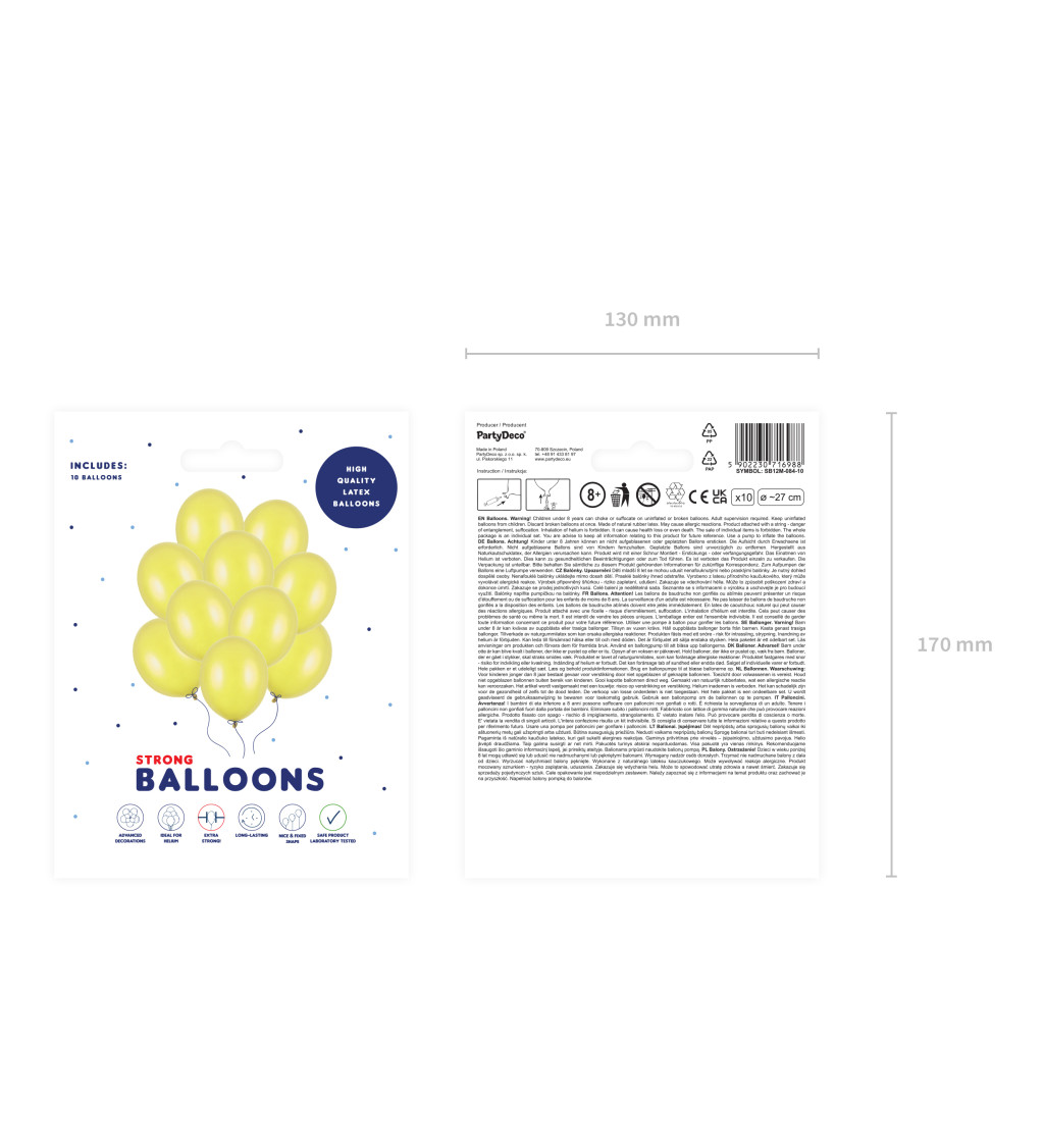 Latexové balónky - citronovo-žluté