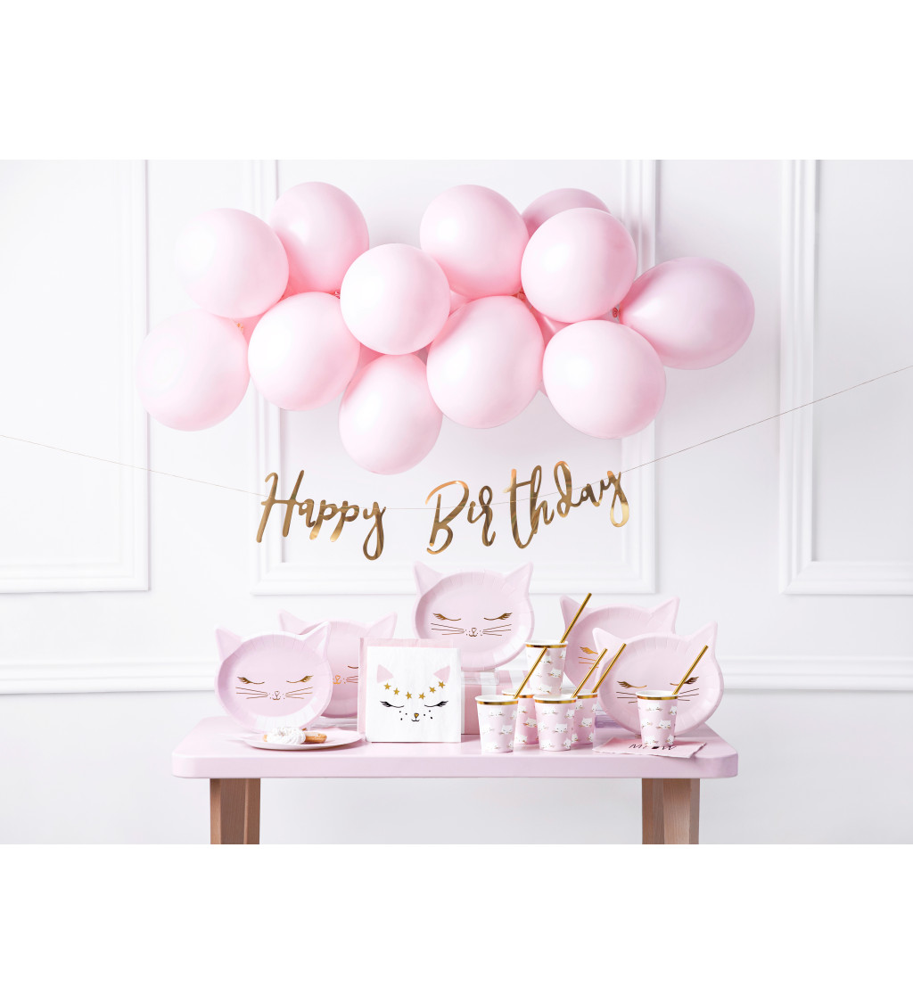 Zlato-růžová girlanda - Happy Birthday