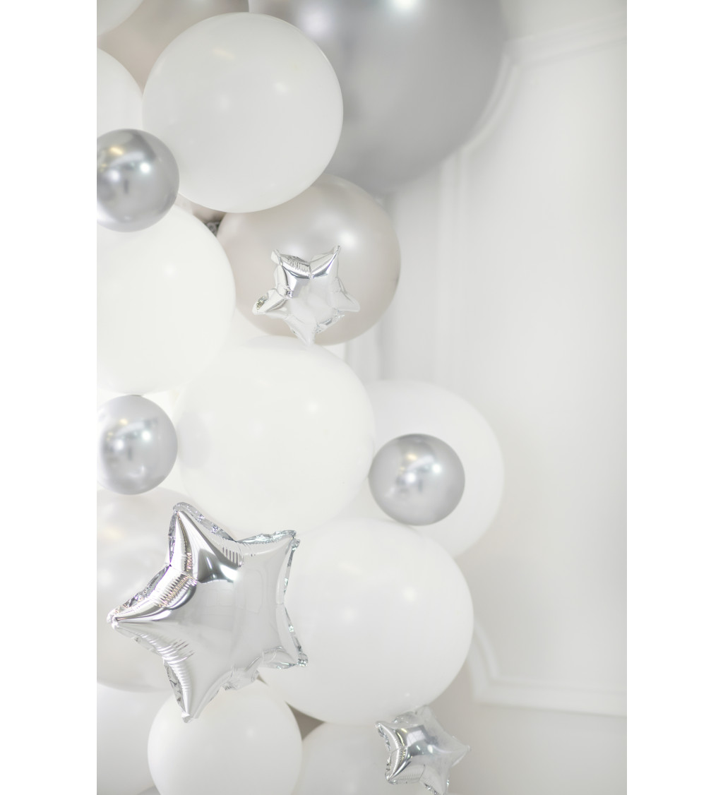 Stříbrná hvězda -fóliový balónek