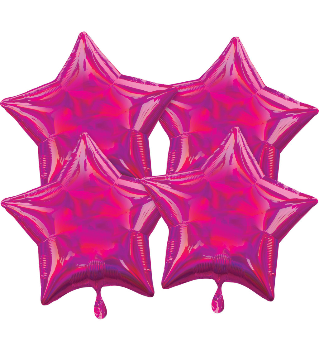 Fóliové balónky duhově růžové hvězdy
