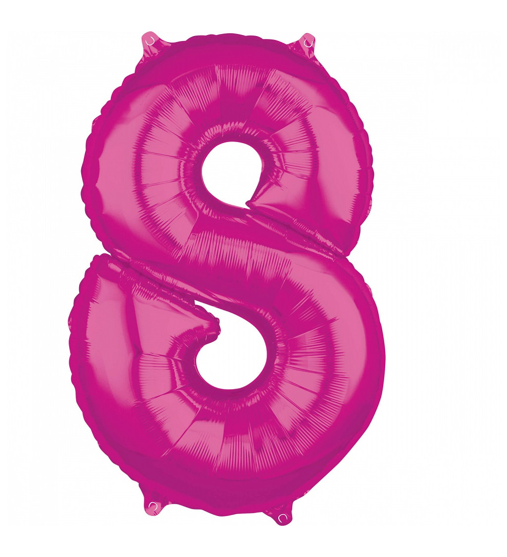 Růžový fóliový balónek - číslo 8