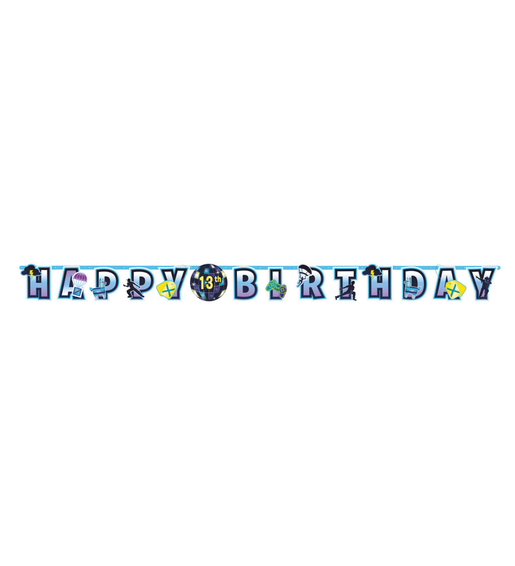 Girlanda - Happy birthday - modrá