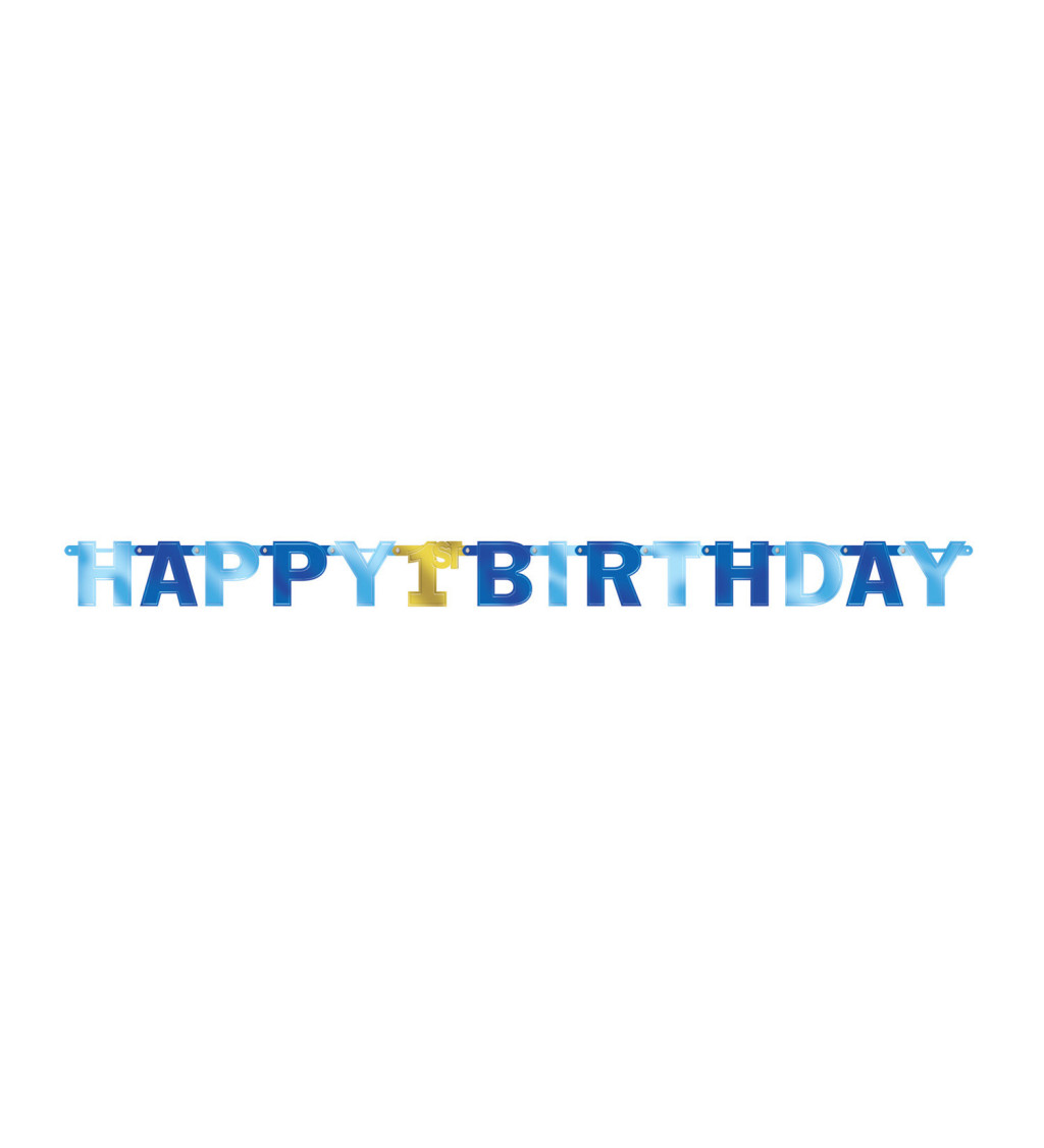Happy birthday - modrá Girlanda