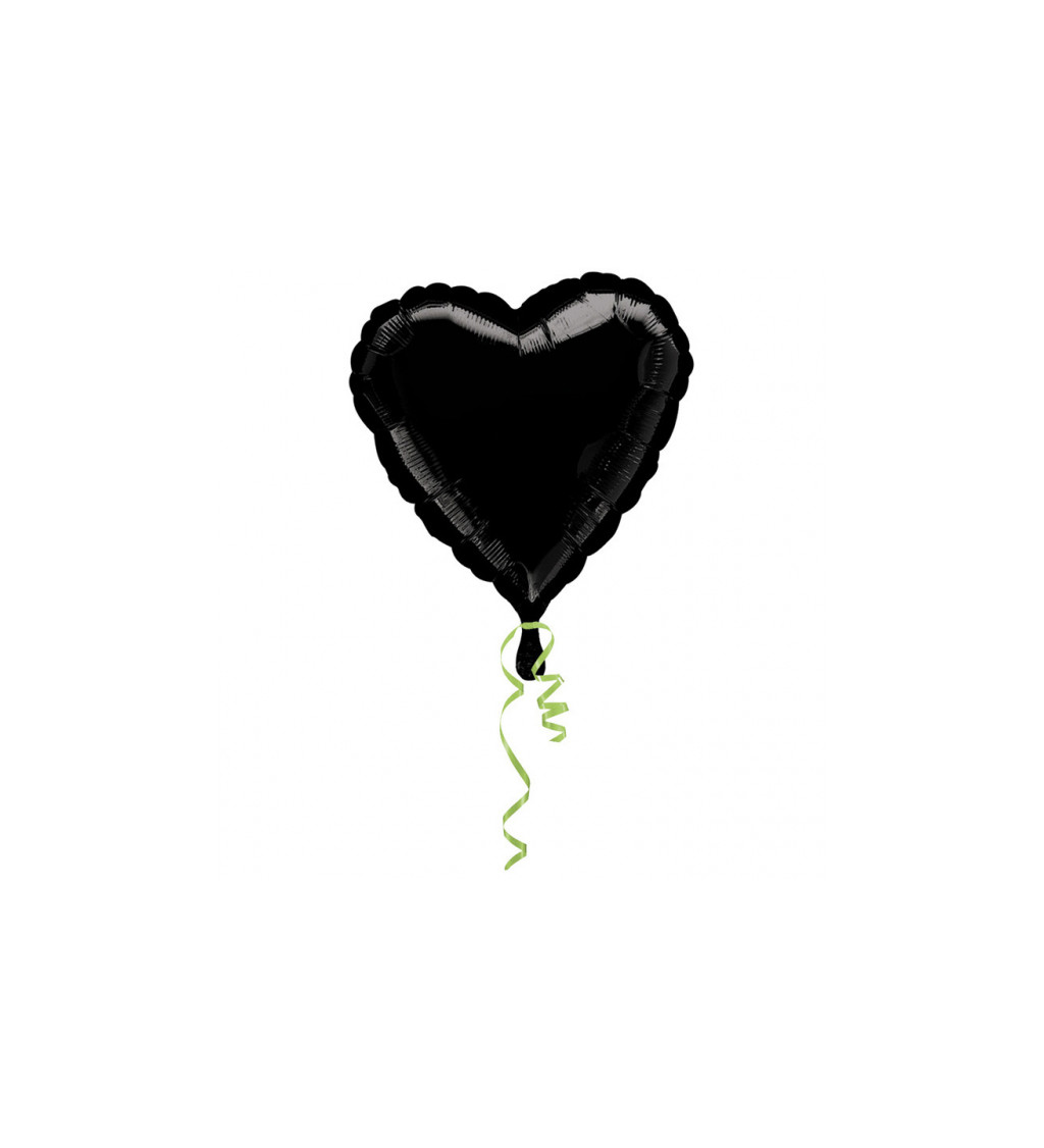 Srdce černé - balónek