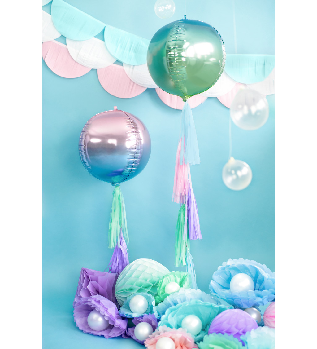 Zelenomodrý ombre fóliový balónek
