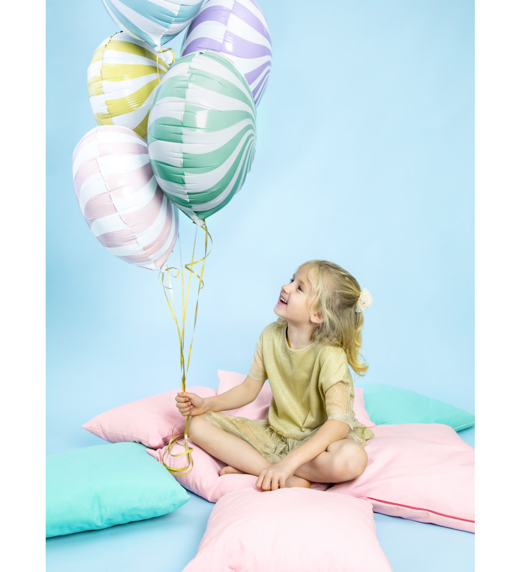 Balónek pastelový - Candy - zelená/bílá