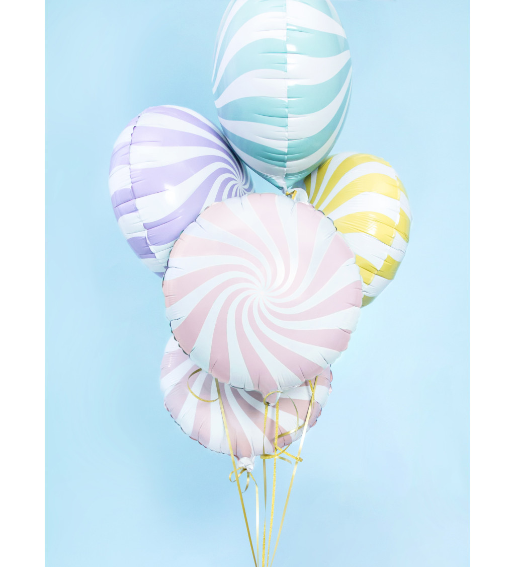Pastelový Candy balónek - bílo-růžový
