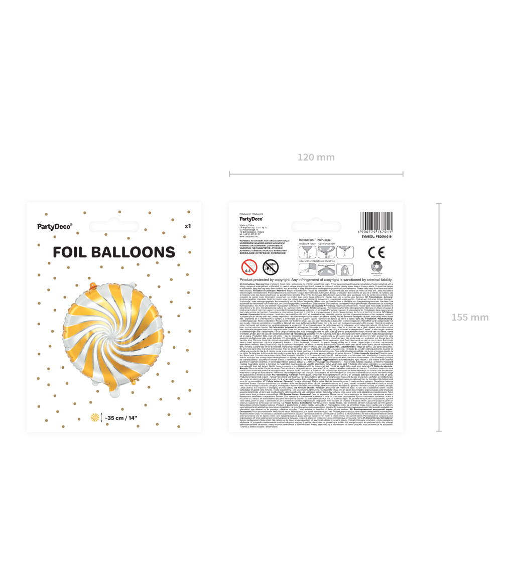 Balónek - Spirála žlutobílá