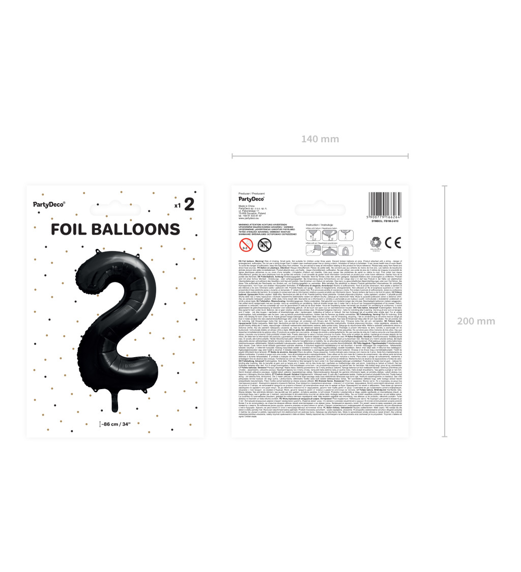 Fóliový balónek 2 - černý
