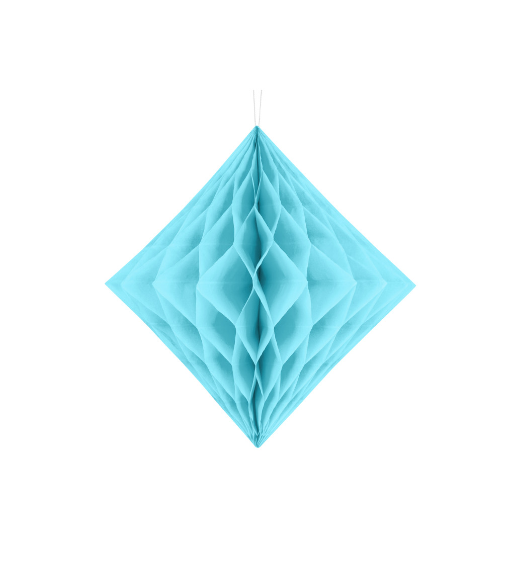 Světle modrý papírový diamant - 20 cm