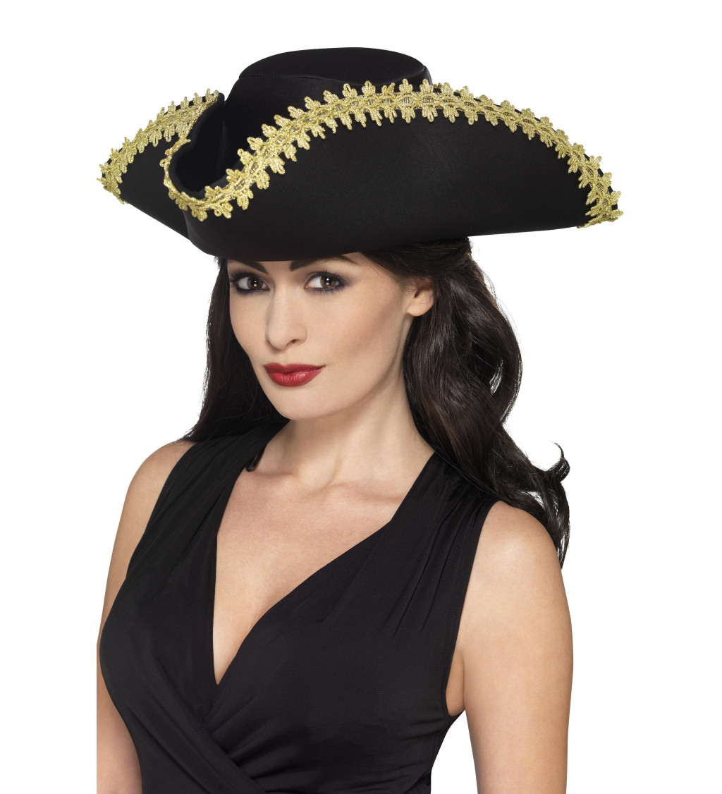Černý pirátský klobouk - unisex