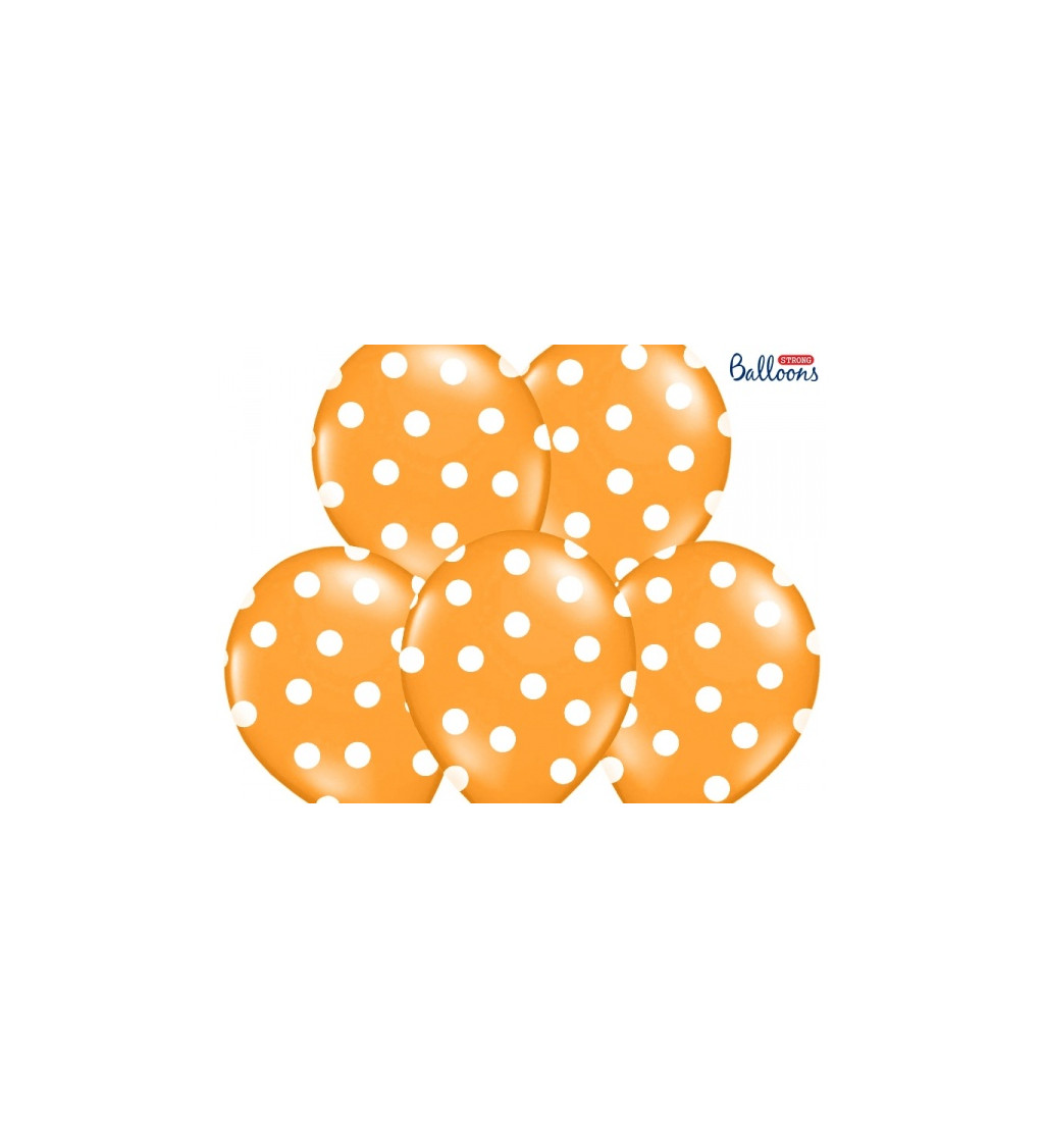 Balonky - oranžové s puntíky