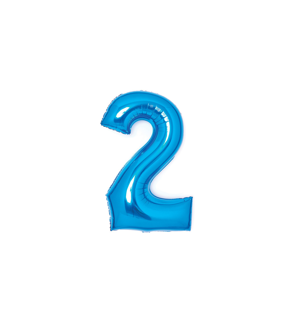 Modrý balónek ve tvaru čísla 2
