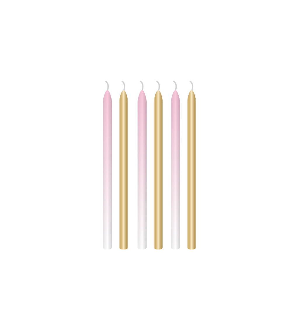 1. narozeniny růžové a zlaté - svíčky