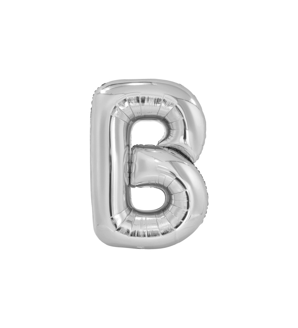 Velký stříbrný fóliový balónek - písmeno B