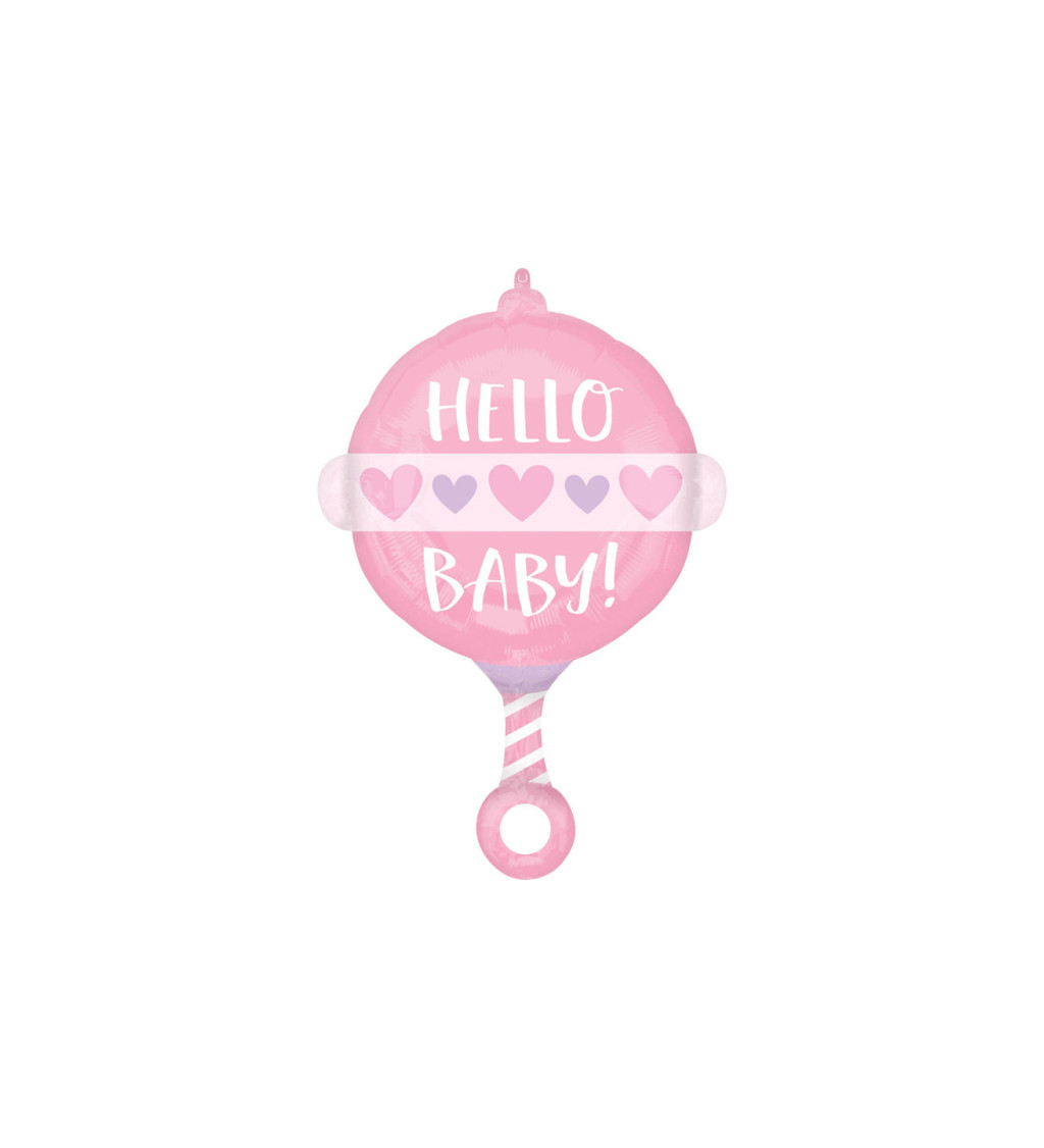 Hello baby růžový balón
