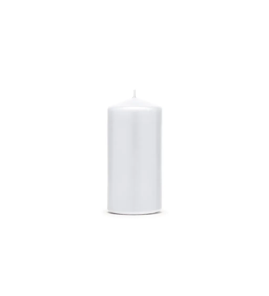 Matně bílá válcovitá svíčka