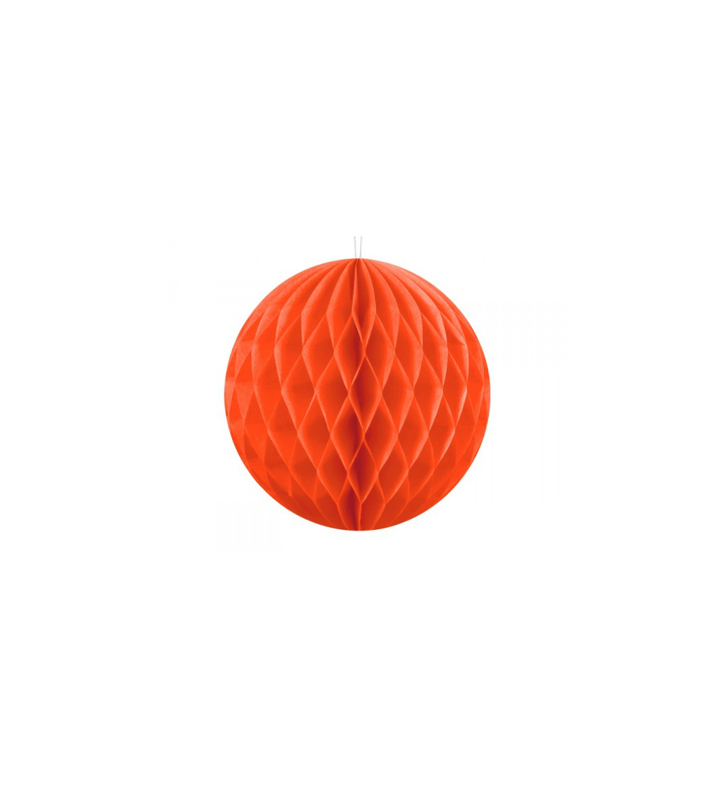Oranžová papírová koule - 10 cm