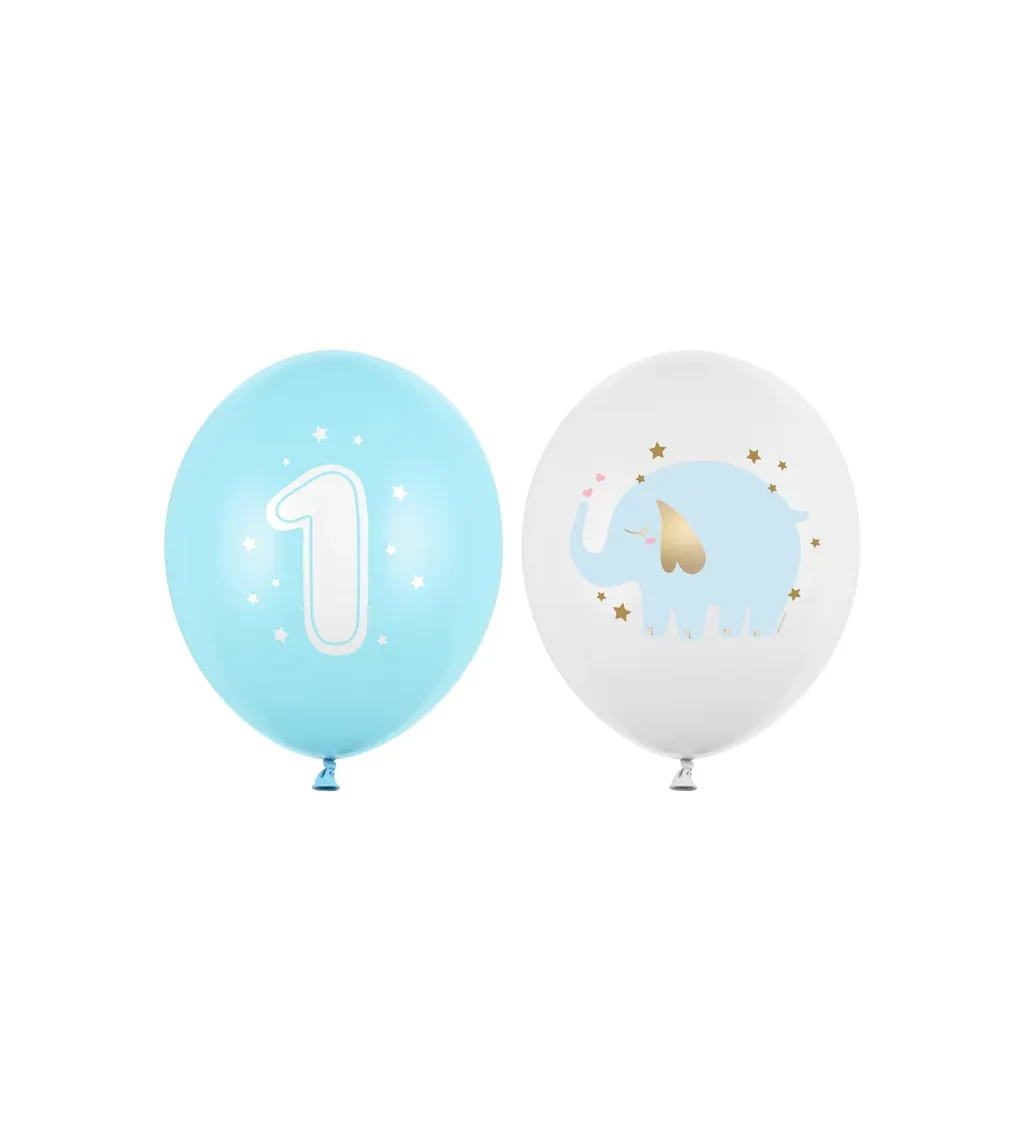 Světle modré balónky 1. narozeniny