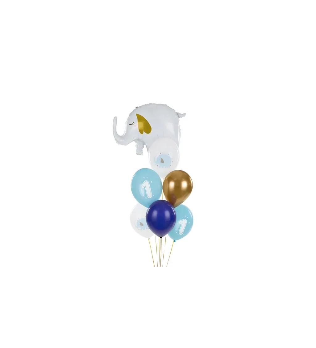 Světle modré balónky 1. narozeniny