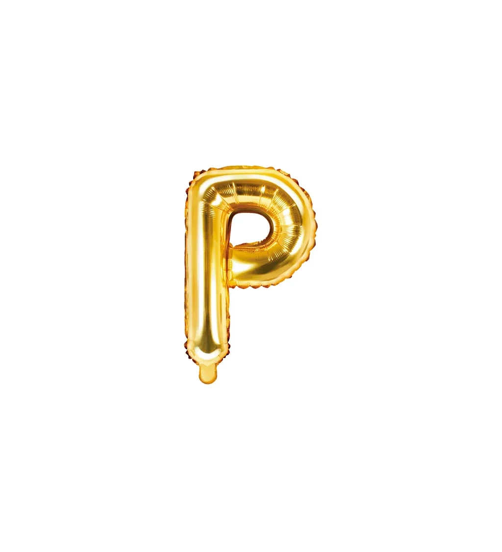 Zlatý fóliový balónek - písmeno P