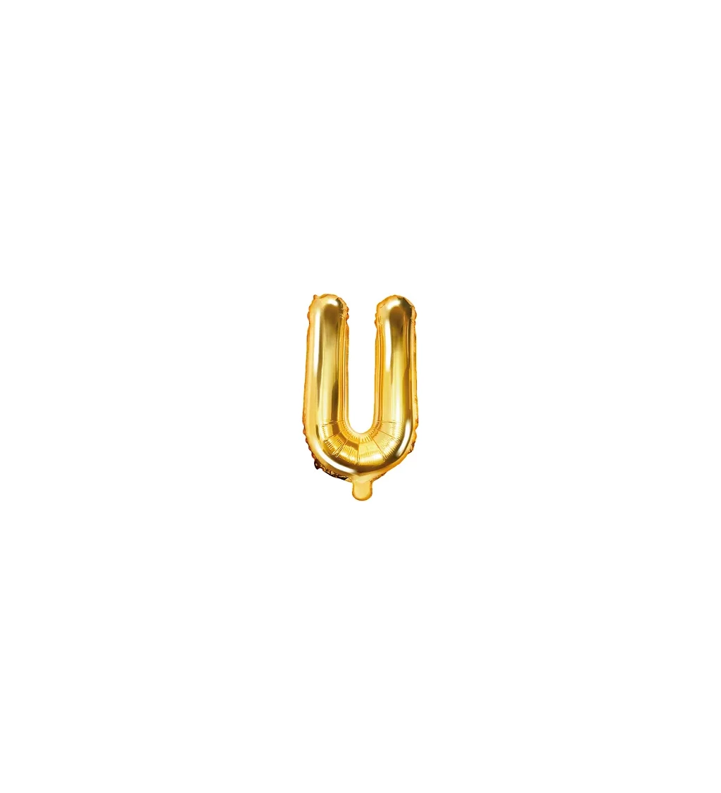Zlatý fóliový balónek -písmeno U