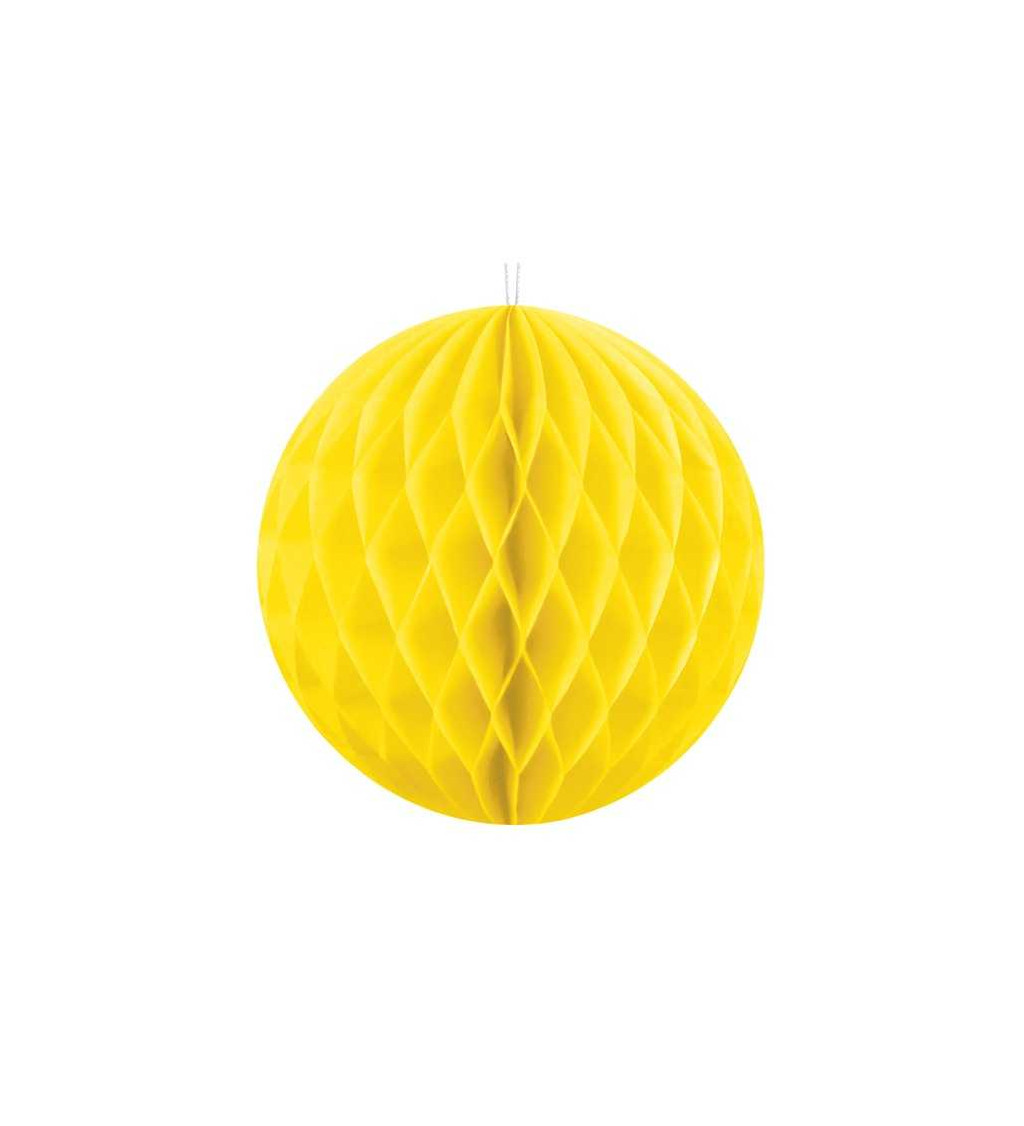 Papírová koule dekorační - žlutá