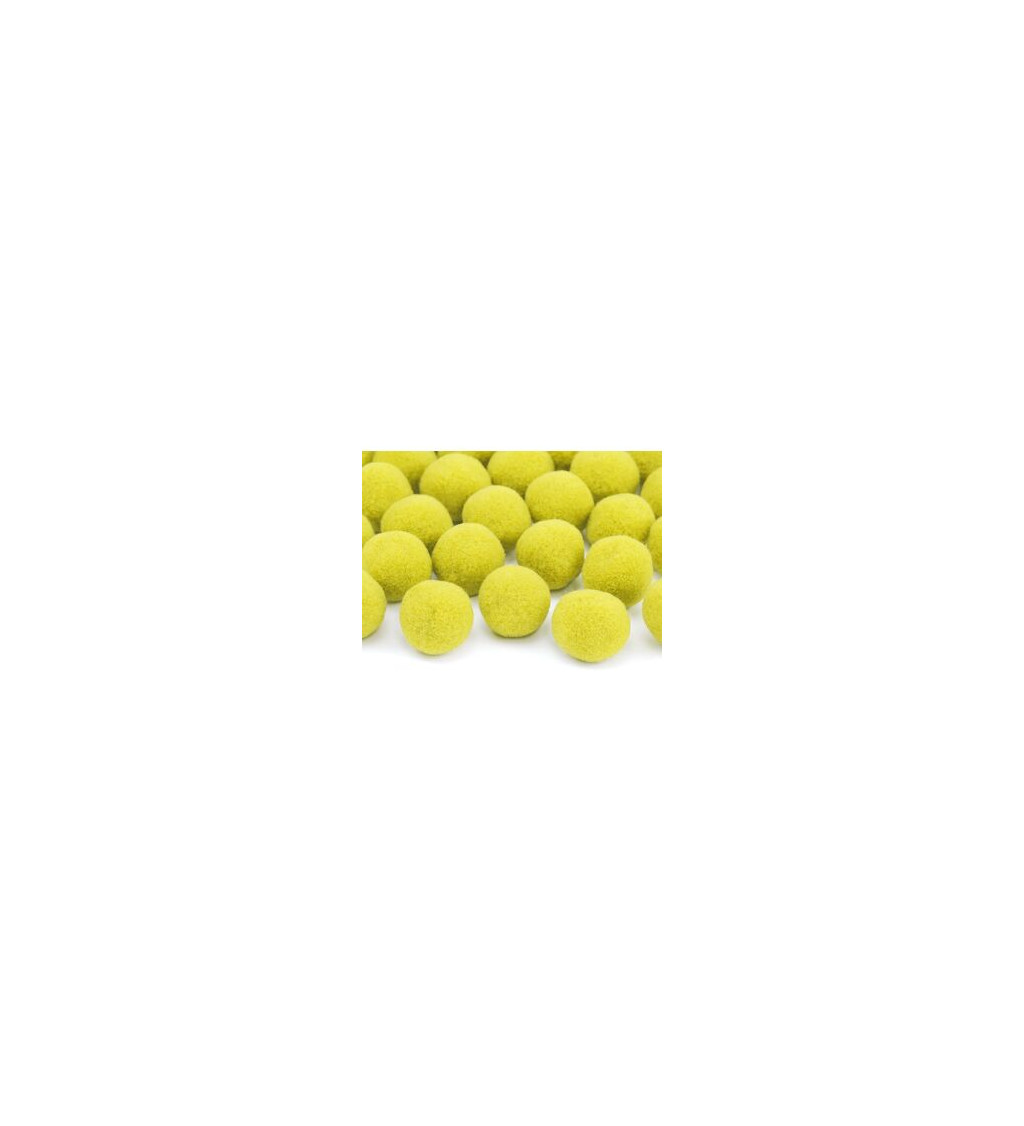 Dekorační plyšové kuličky - žluté