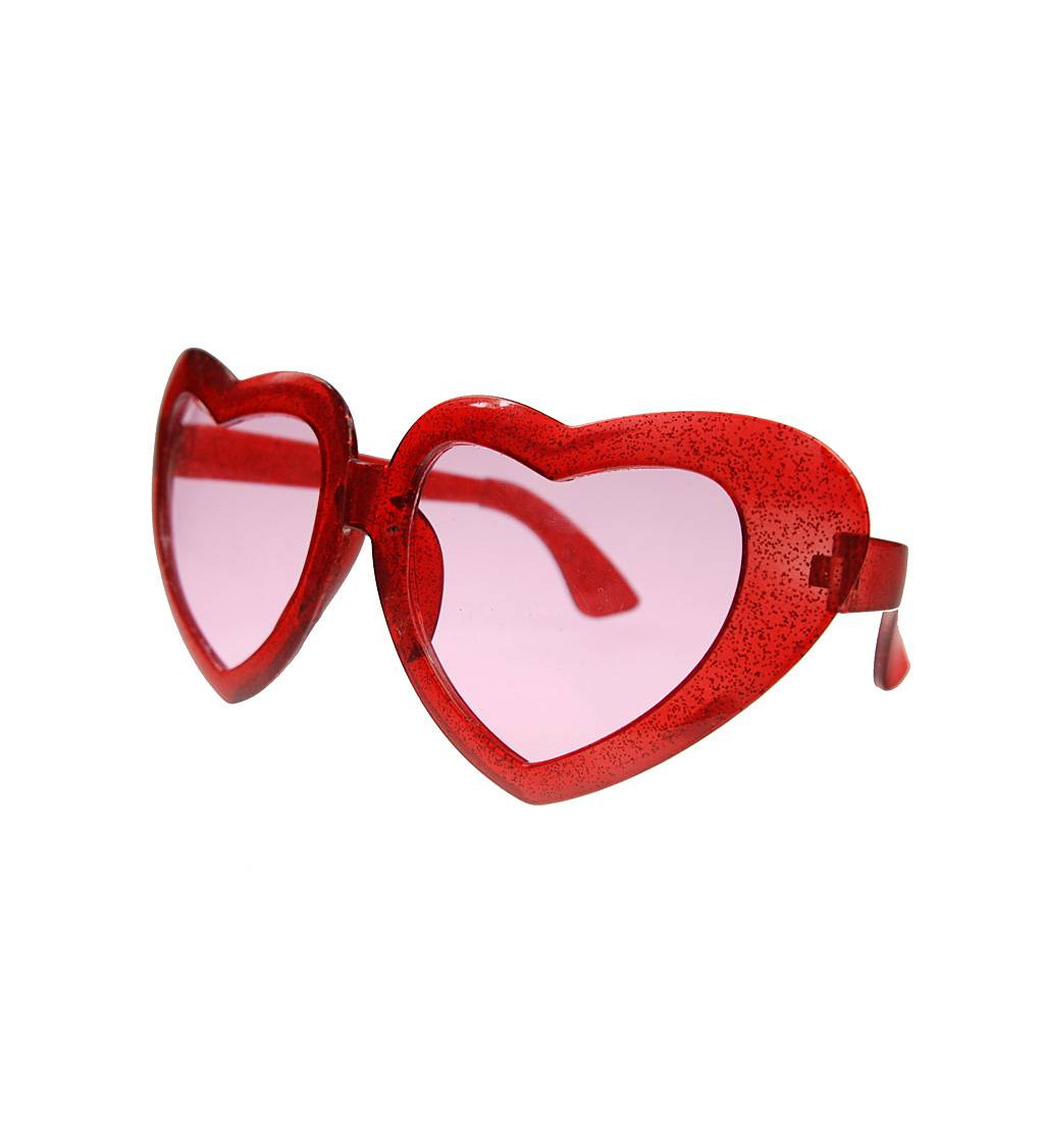 Mega brýle - červené srdce