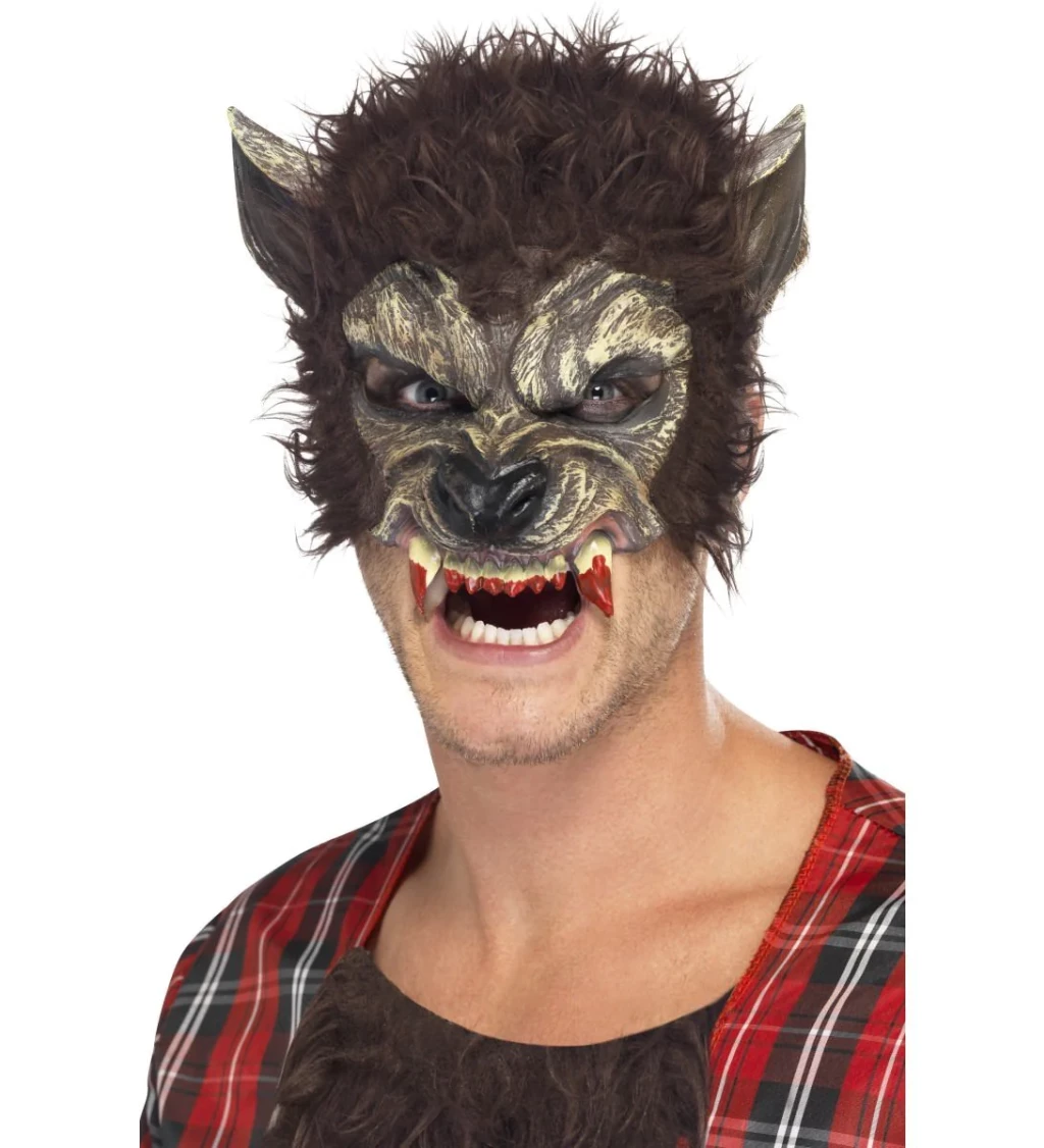 Maska vlkodlaka - na půl obličeje
