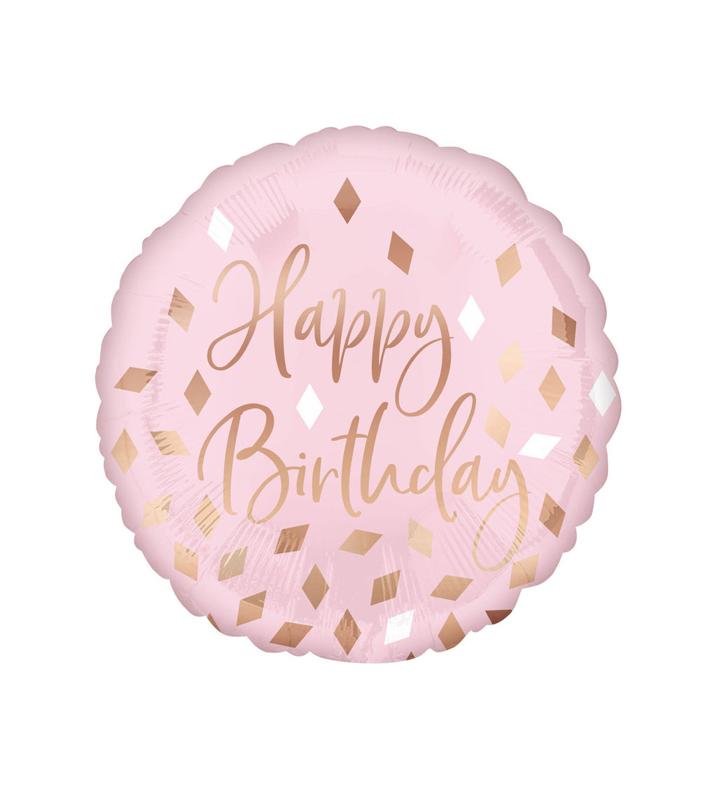 Balónek - happy birthday růžový