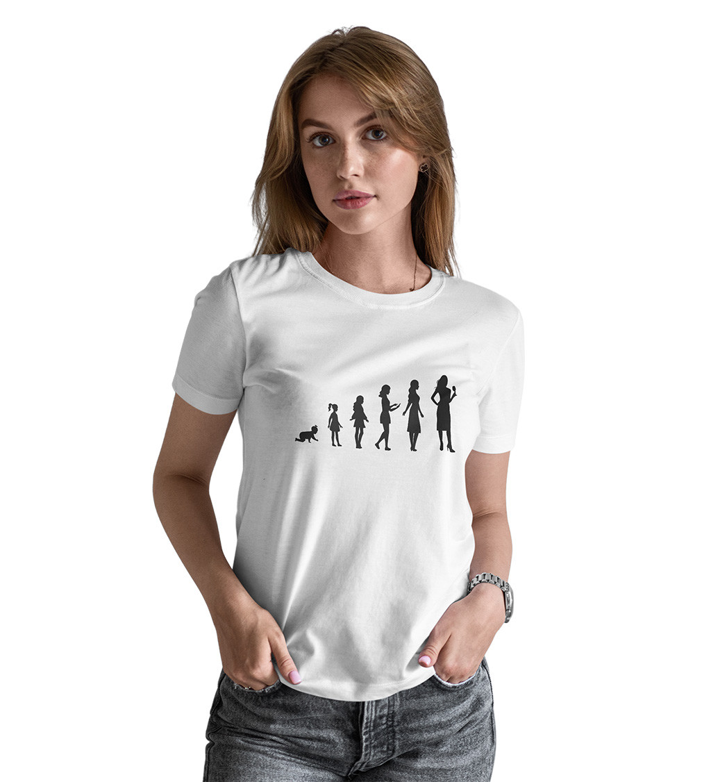 Dámské tričko bílé - Evoluce