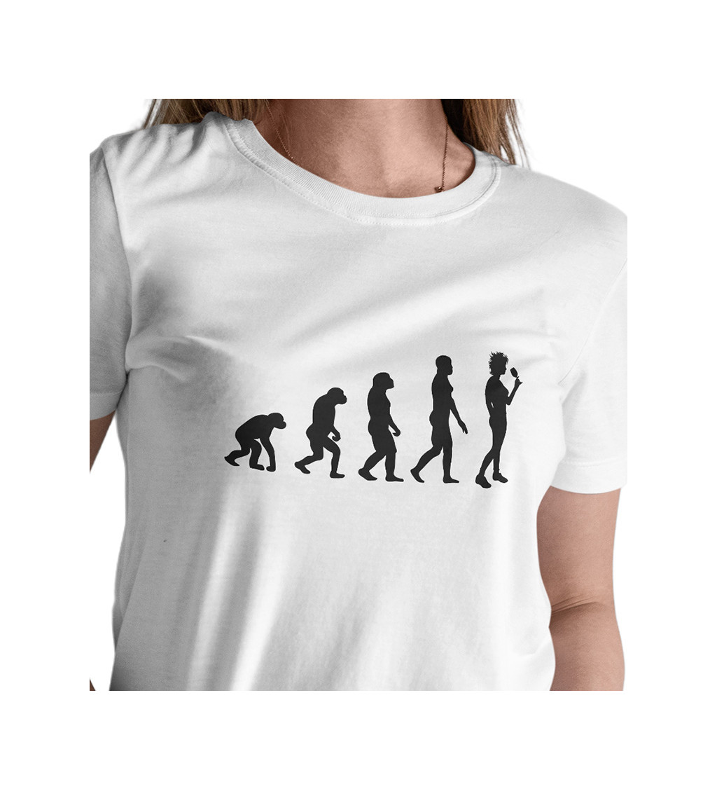 Dámské tričko bílé - Evoluce ženy