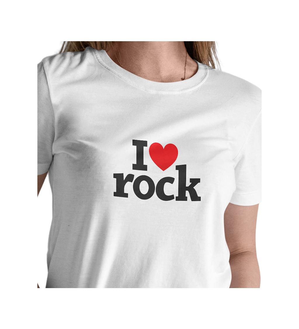 Dámské tričko bílé - I love rock