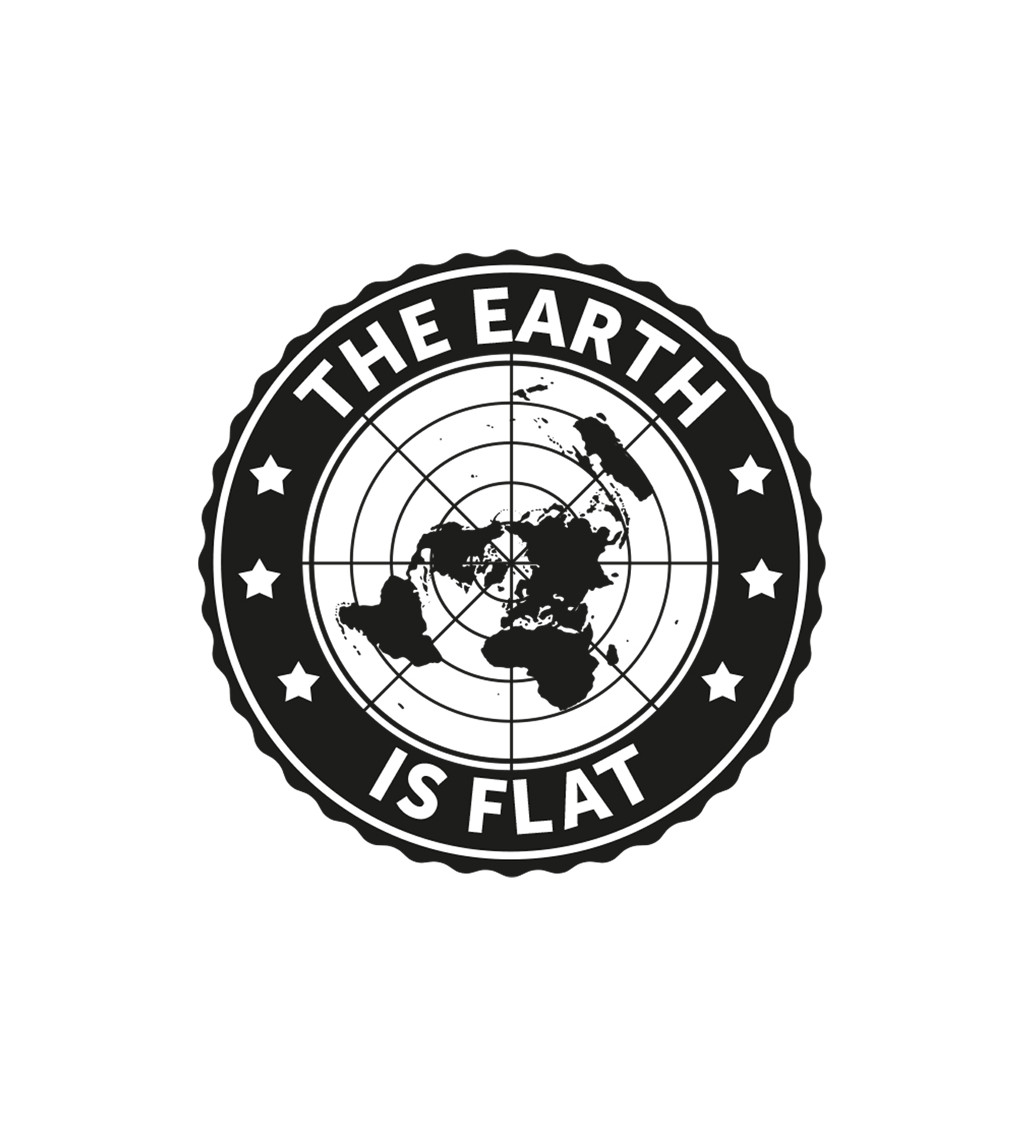 Pánské tričko bílé - The earth is flat