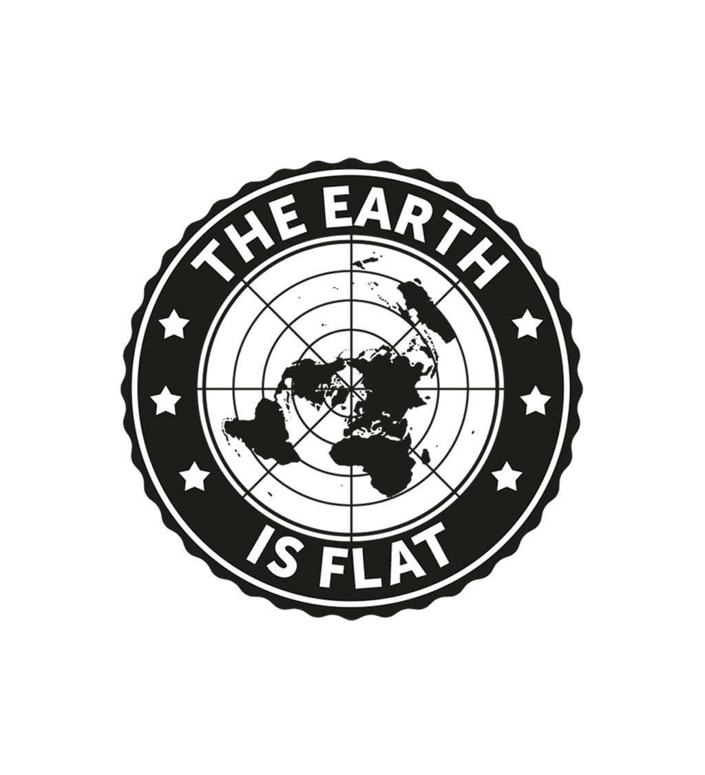 Dámské tričko bílé - The earth is flat