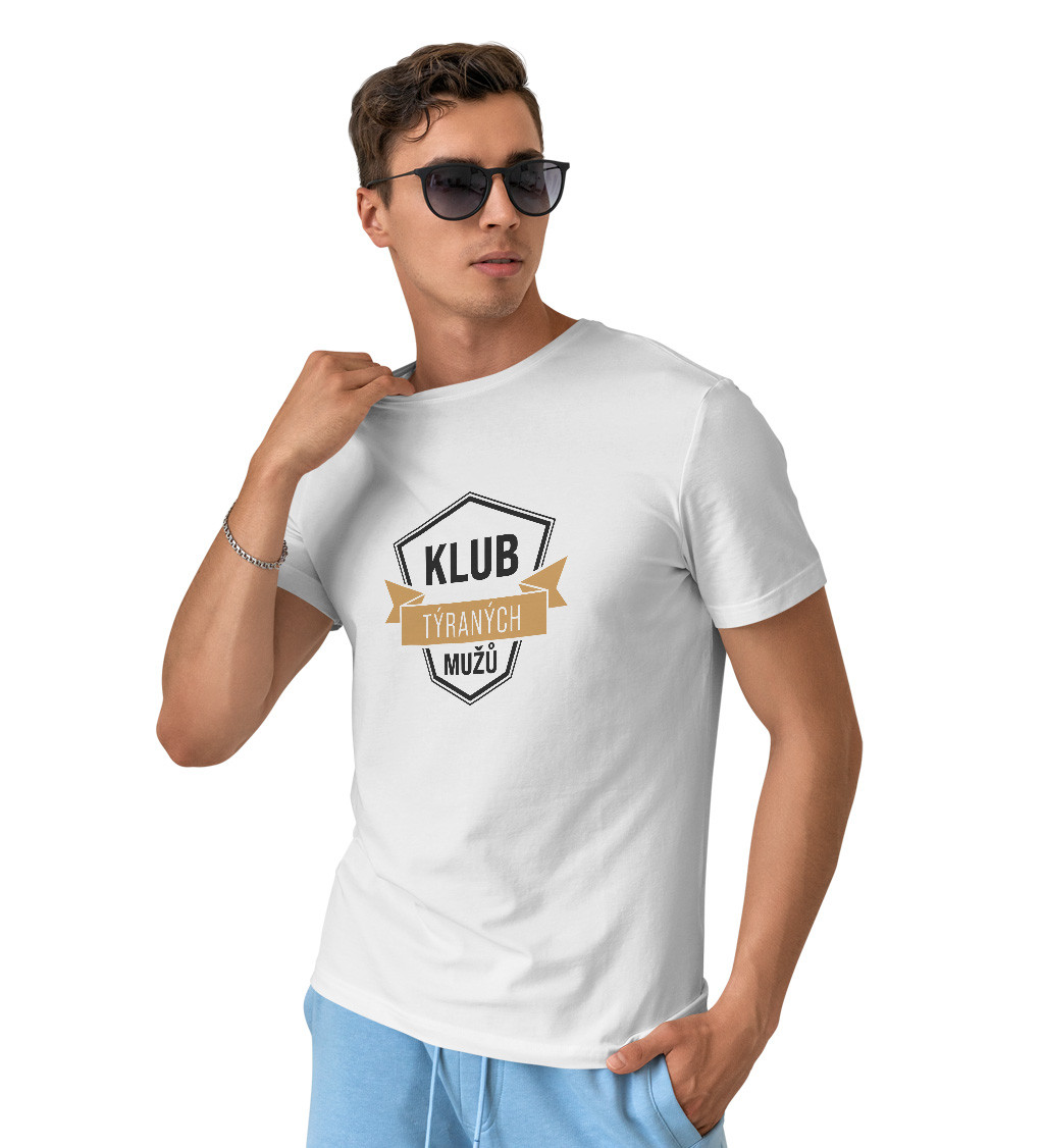 Pánské tričko bílé - Klub týraných mužů
