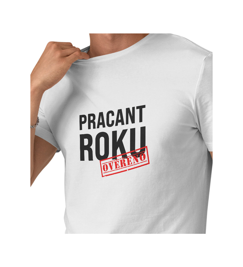 Pánské tričko bílé - Pracant roku