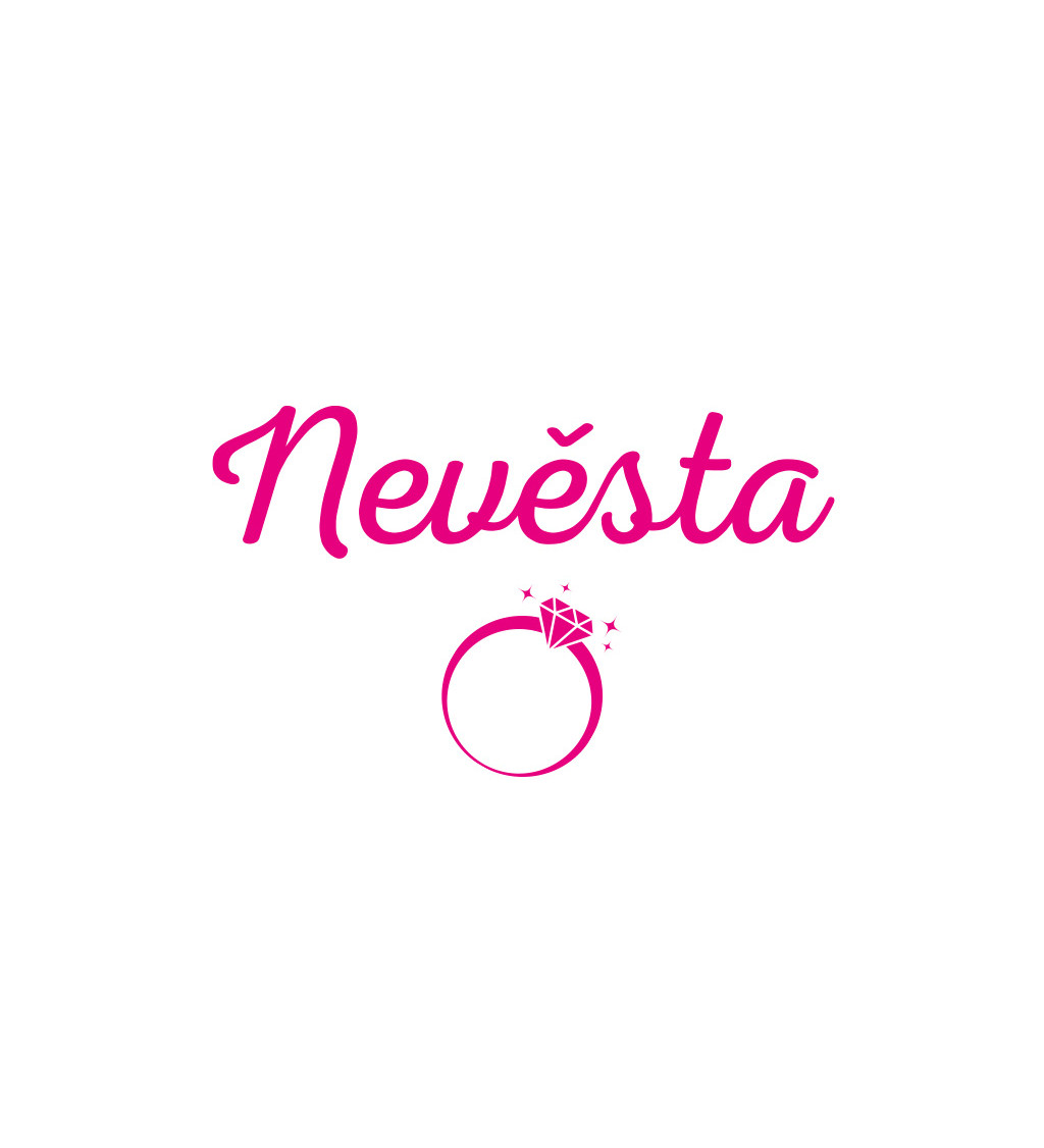 Tričko bílé s nápisem - Nevěsta prstýnek