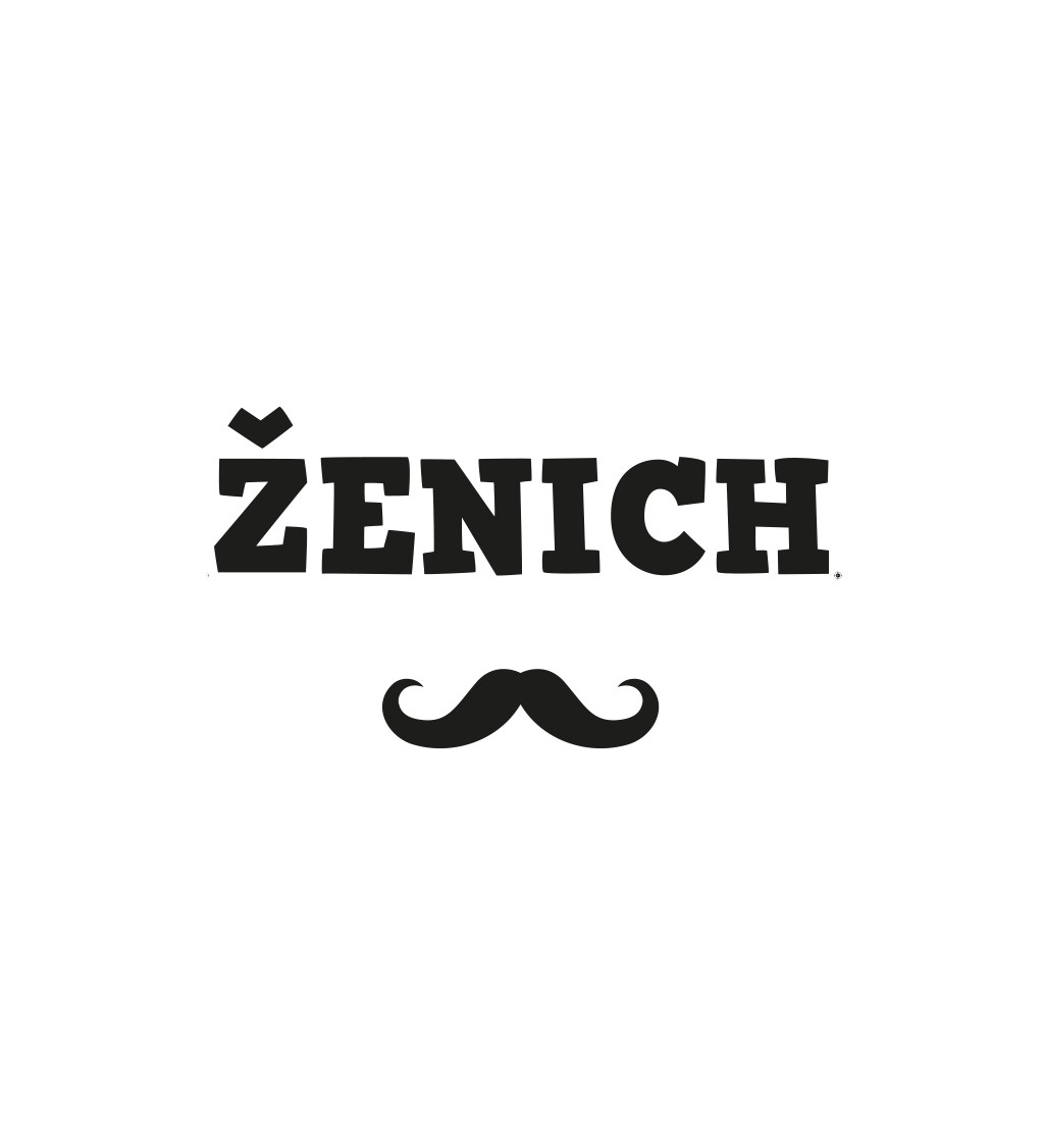 Bílé pánské tričko Ženich - knírek