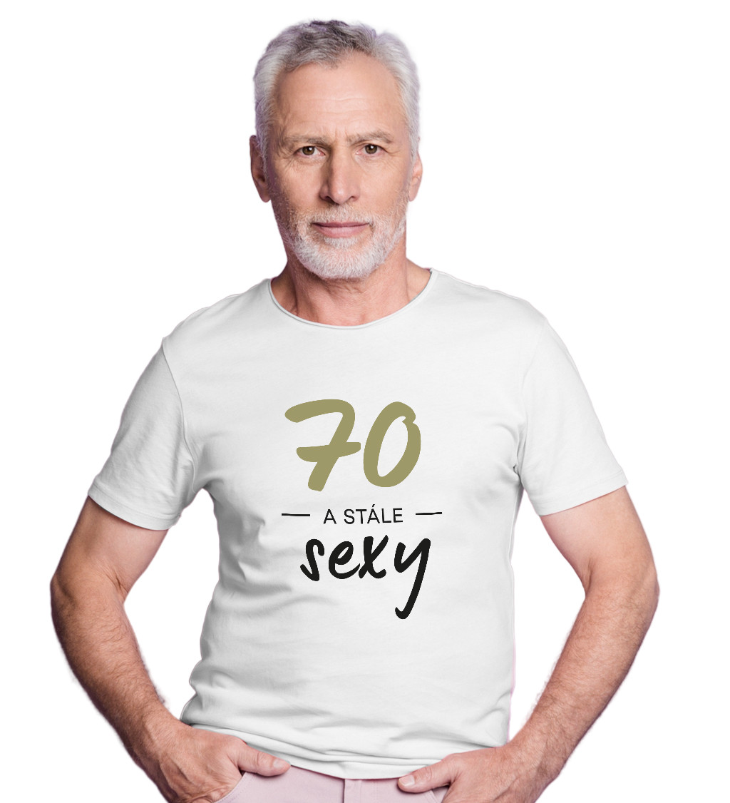 Pánské tričko bílé 70 a stále sexy