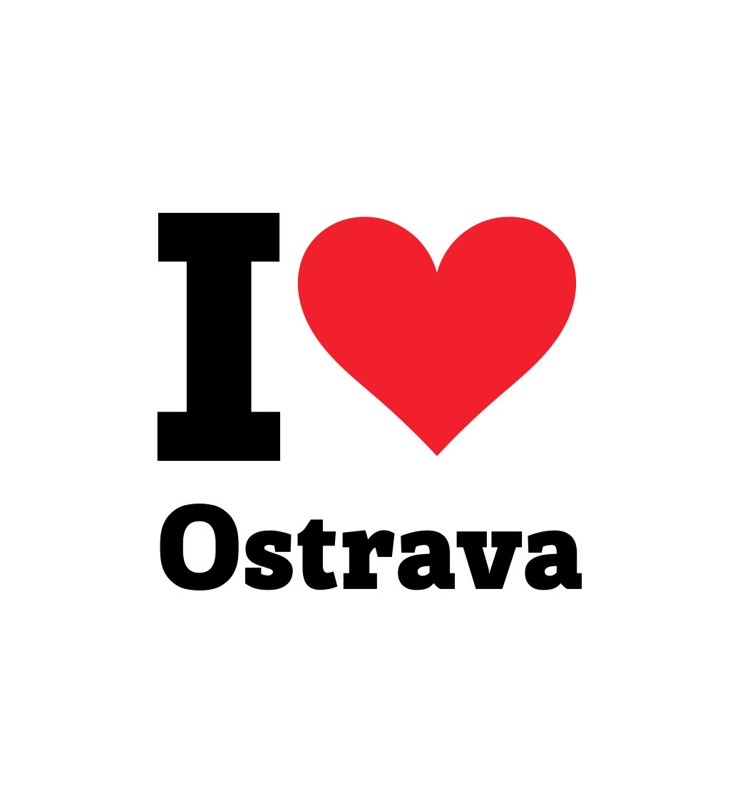 Pánské bílé tričko I love Ostrava