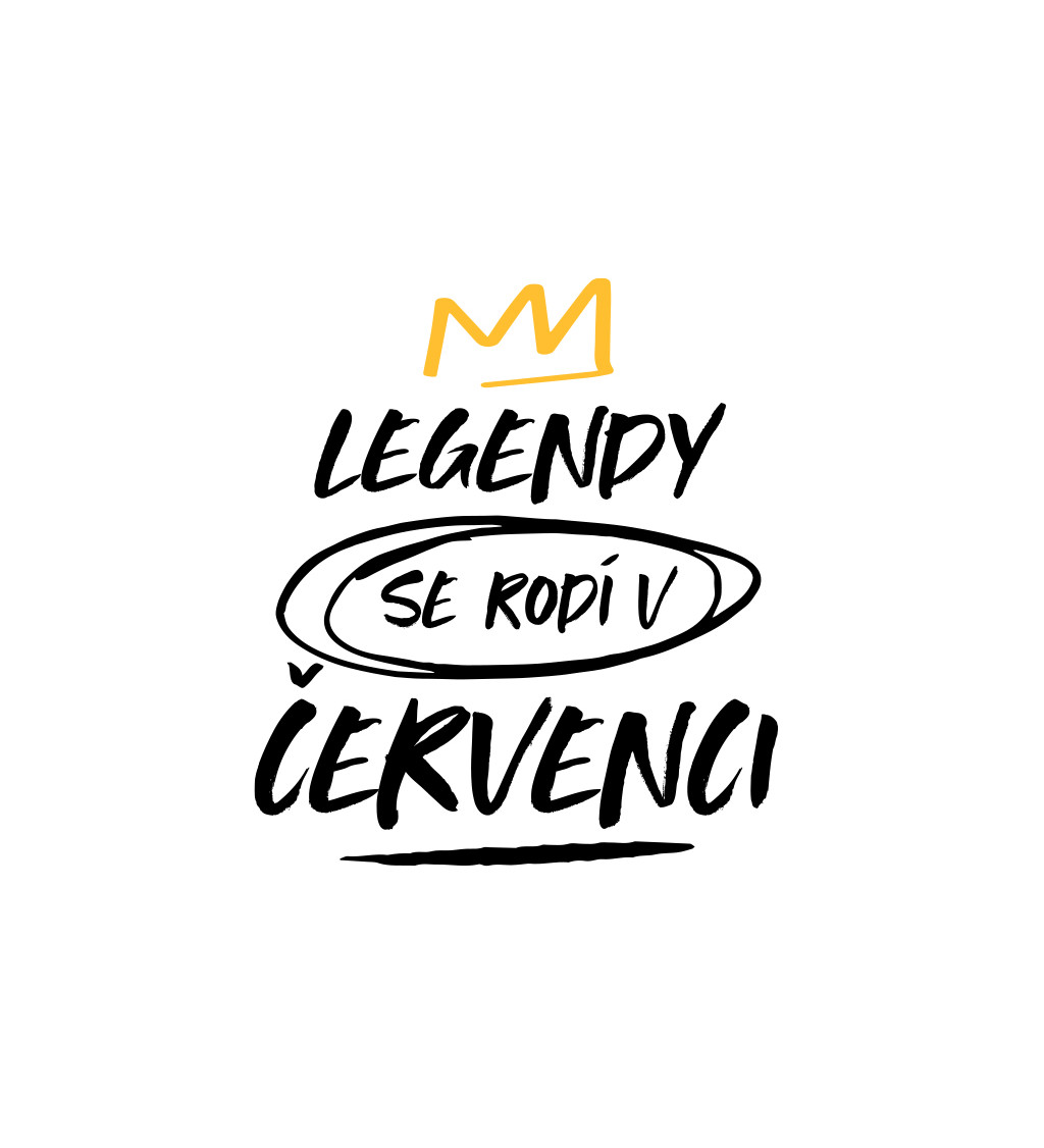 Pánské triko bílé - Legendy se rodí v červenci