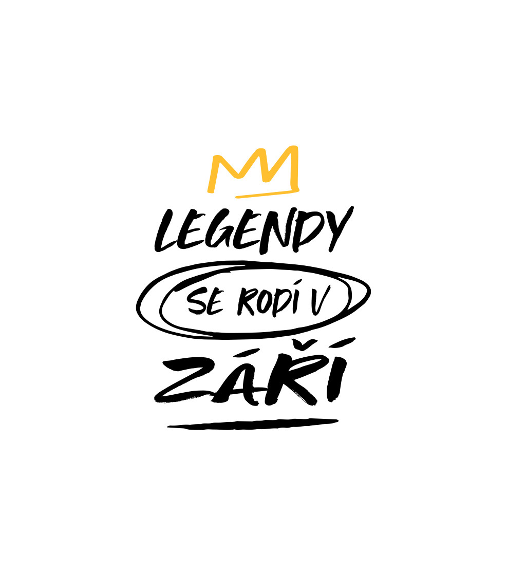 Pánské triko bílé - Legendy se rodí v září