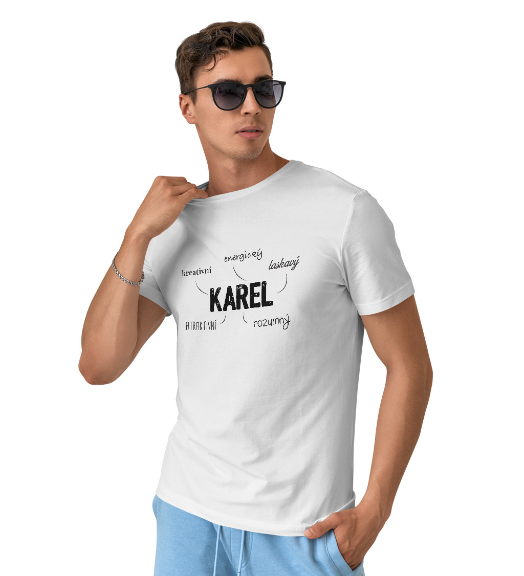 Pánské triko bílé Karel M