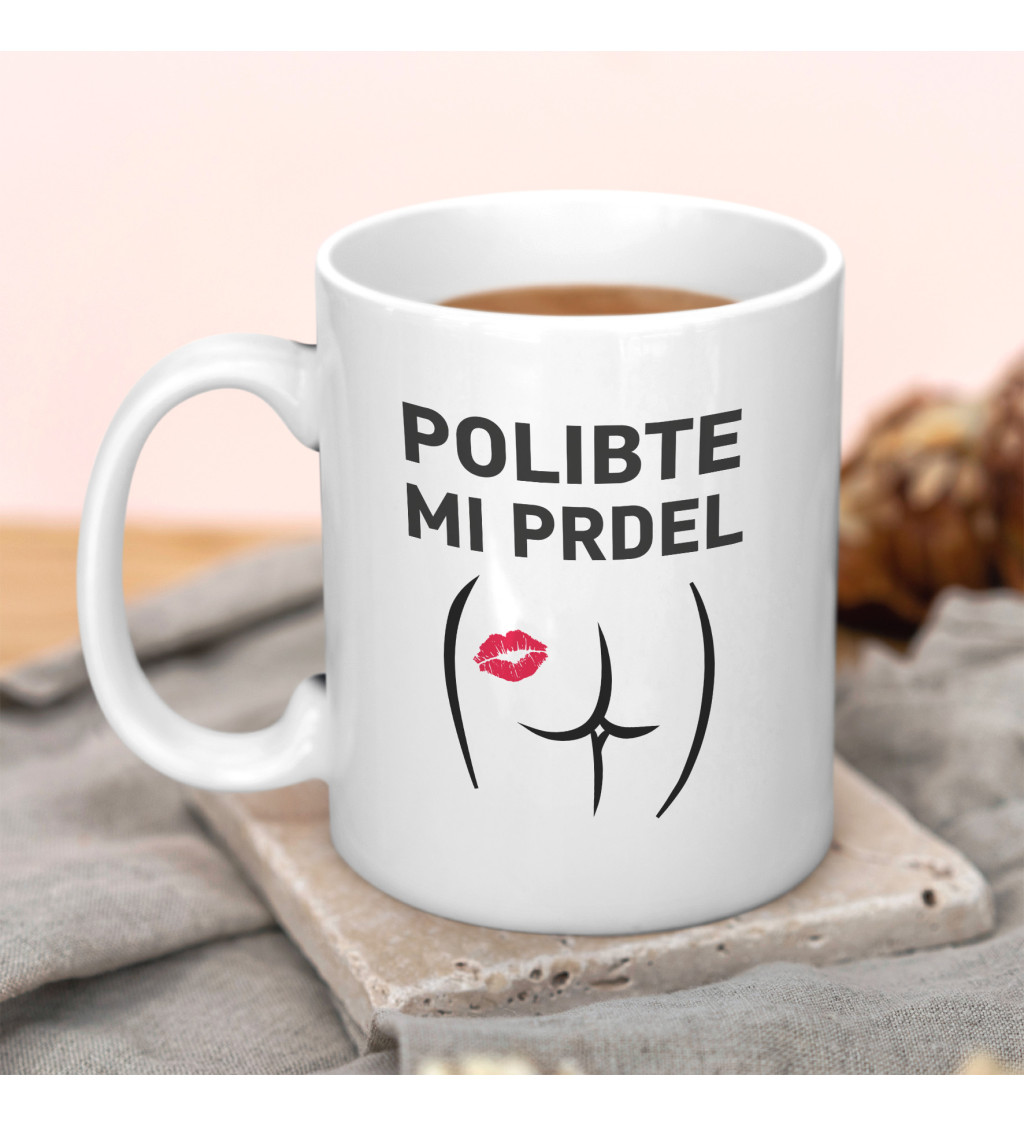 Hrnek bílý - Polibte mi prdel