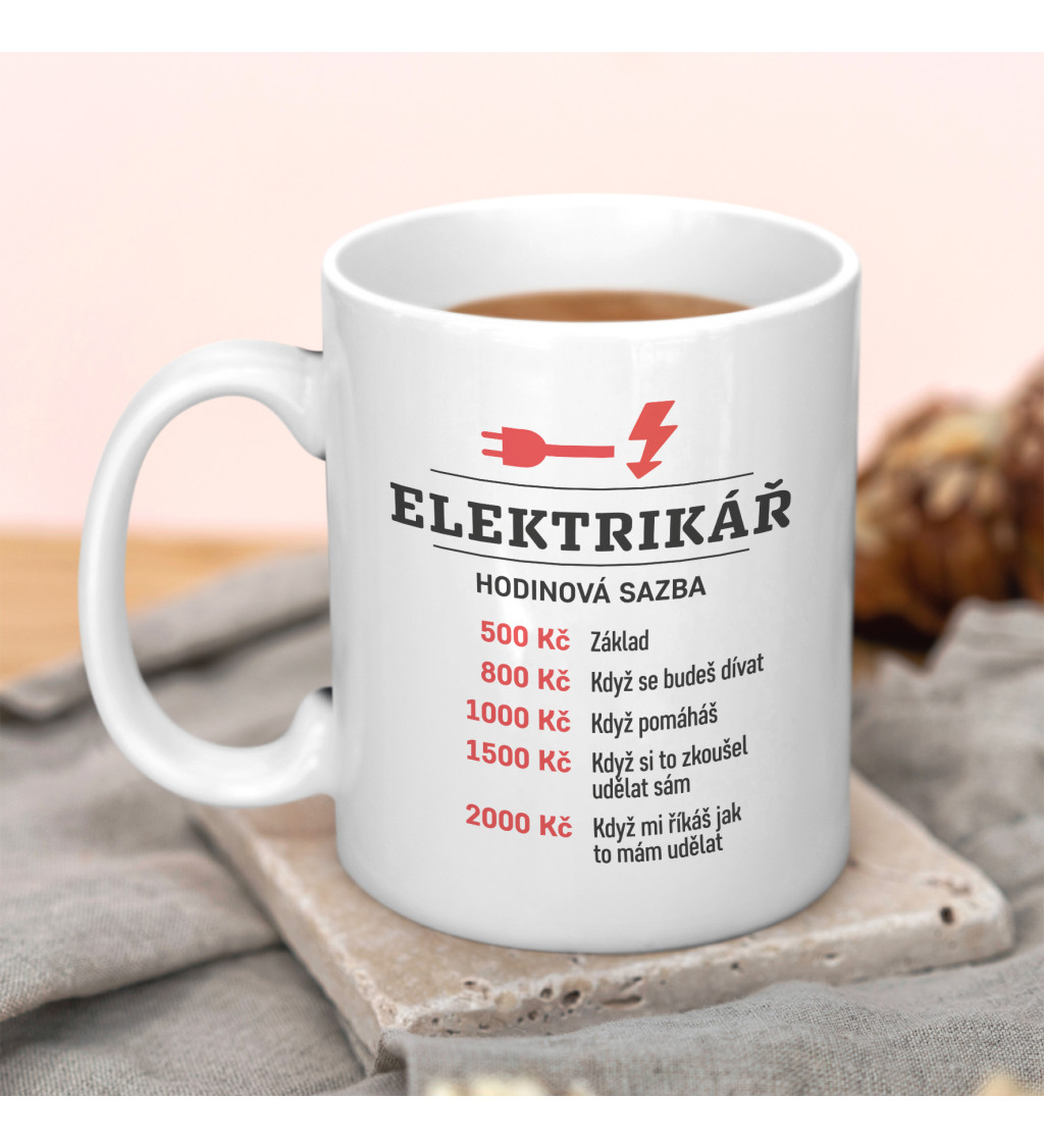 Hrnek bílý - Elektrikář