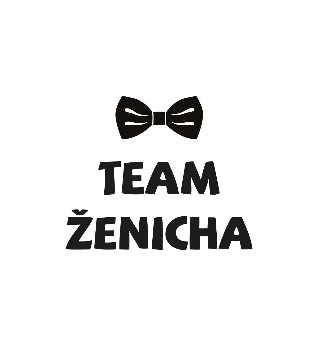 Pánské tričko bílé - Team ženicha motýl