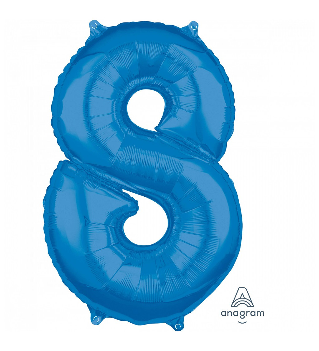 Modrý balónek s číslem 8